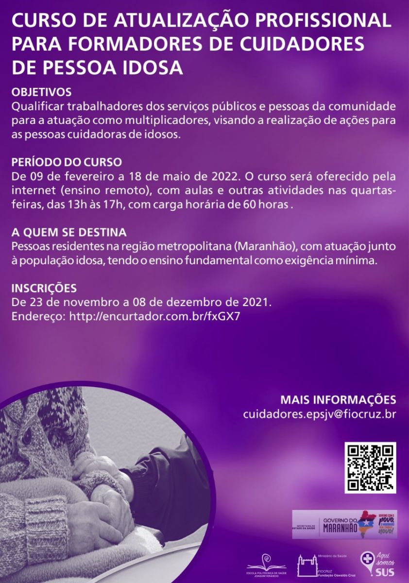 Trabalho e ETEC inscrevem para curso gratuito de cuidador de idosos